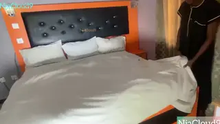 Latina Stepmom Squirts and Swallows in Bedroom