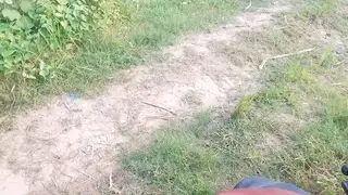Mature Guy Jerks Off Outside and Pushes Cum Into His Ass