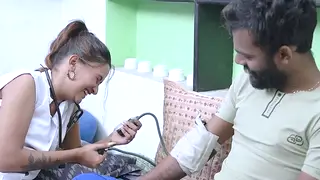 Indian Doctor Receives Creampie and Squirt in Hospital