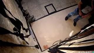 Petite Redhead Takes Two Cocks in Bondage Threesome