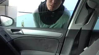 Arab Brunette and Tourist Share Lesbian Car Encounter