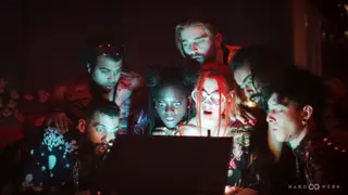 Two Busty Women Devour Five Cocks in a Wild Gangbang Orgy