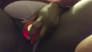 Busty Ebony BBW Teases Pussy with Rose Vibrator