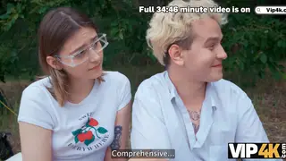 European Teens Rim and Fuck Outdoors in a Threesome