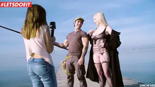 Blonde Bombshell Steals Friend's Man For Outdoor Doggystyle