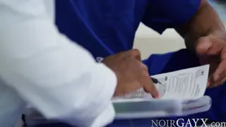 Doctor Spanks Young Intern in Hospital Office