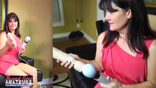 Teen Brunette Dildos Herself Before Stroking a Cock POV