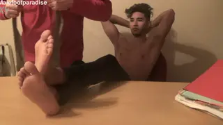 Bound Latino Endures Foot Teasing and Deep Throat