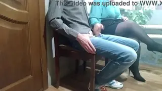 Voluptuous Stranger Drains Him Outdoors With Skilled Hands