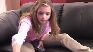 Blonde Teen Fingers Herself to Orgasm on Couch