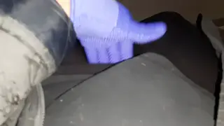Masked Woman Masturbates in Gloves During Roleplay