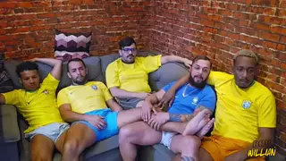 Latino Gangbang Ends in Messy Facials and Creampies