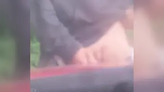 Exhibitionist Slaps His Heavy Cock Against a Car Hood Outdoors