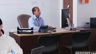Classroom Threesome Ends With Cumshot on Desk