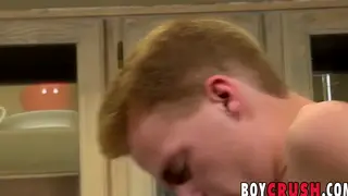 Twinks in Kitchen Play with Dildos Before Blowing Their Loads