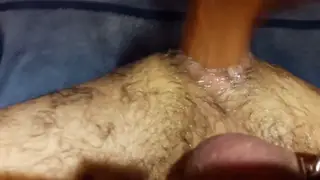 Hairy Latino Rides Fucking Machine in Solo Toy Session