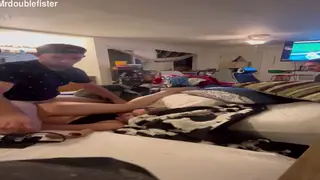 Wife Enjoys Cuckold Play While Husband Watches Nearby