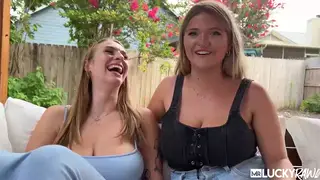 Two Busty Blondes Share a Lucky Stud in Casting