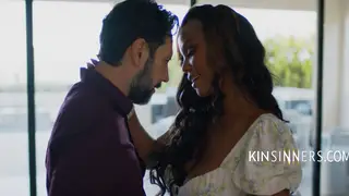 Voluptuous Ebony Babe Deepthroats Brother-In-Law Standing Up
