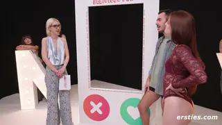 European Women Share a Hairy Stranger in Casting Threesome