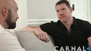 Muscular DILFs Spit-Roast Twink While Partner Watches