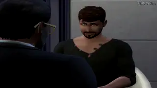 Hairy Bear Teacher Bends a Student Over the Desk