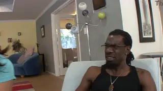 Petite Girl Welcomes BBC at the Door With a Blowjob