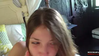 Petite Brunette Takes Cum In Mouth After Riding Hard