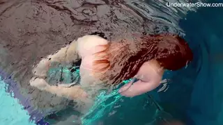 Busty European Teen Pisses Underwater in Pool Solo