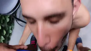 Asian Guy Drains a Massive Black Cock in Interracial Blowjob