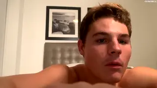 Muscular Twink Works His Big Cock on Webcam