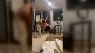 Mature Brunette Wife Serviced by Two Men During Massage