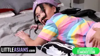 Asian Cosplay Threesome Ignites With Spanking and Oral Heat