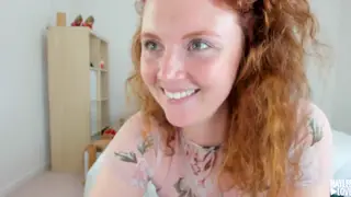 Curvy Redhead Teases in Lingerie and Stockings POV
