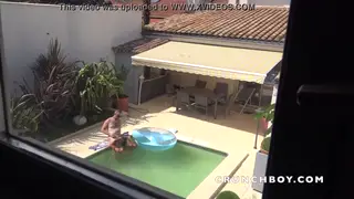 European Bottom Takes Raw Gangbang Load Outdoors