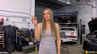 Busty Blonde Pays the Mechanic with Her Body