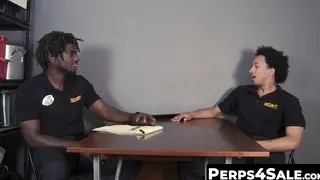 Black Policemen Take Turns Raw in Office Bareback