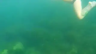 European Teen Flashes Her Hairy Pussy Poolside