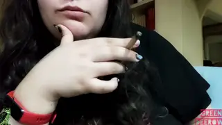 Curvy European BBW Teases in Skirt While Smoking