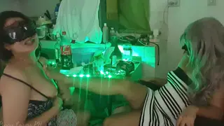 Asian Teen Explores Lesbian Pleasure With Older Man Watching