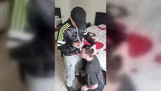 Latino Twink Deepthroats Uncut Cock and Takes Facial