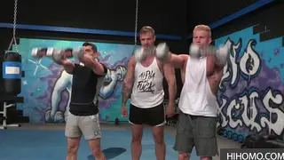 Tattooed Muscle Trio Dominates Gym Floor