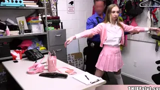 Petite Blonde Caught Stealing Pays With Her Body