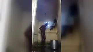 Indian Teen Enjoys Solo Bath Time in Bathroom