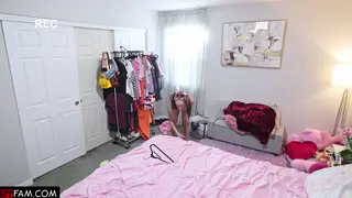 Stepbrother Claims Petite Stepsister During Workout