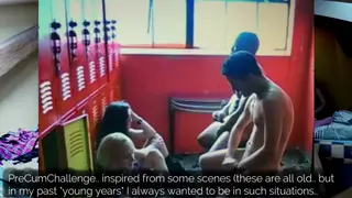 Redhead Leads Group Handjob Challenge with Multiple Cocks