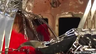 Busty Brunette Rides Toys Through Squirting Orgasm