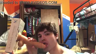 Slender Twink Teases With Toy Before Oral Showcase