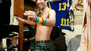 Mature Man Strips Through a Yoga Routine