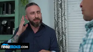 Petite Milf Flashes Stepdad's Friend Before Kitchen Blowjob